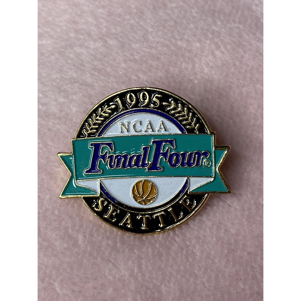 Seattle 1995 Final Four UCLA UNC Arkansas Oklahoma State NCAA Lapel Hat Pin NIOP
